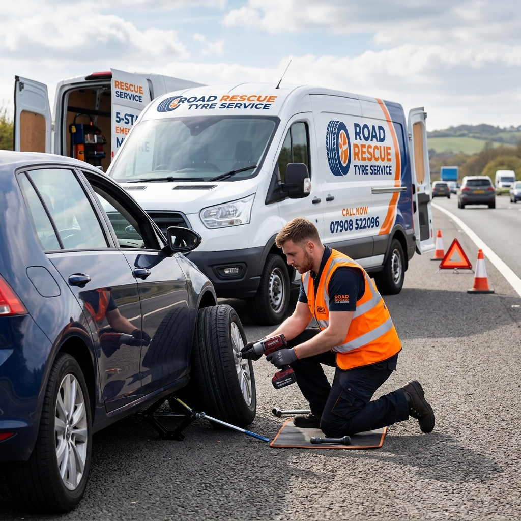 Roadside mobile tyre fitting service